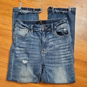 Distressed Blue Jeans